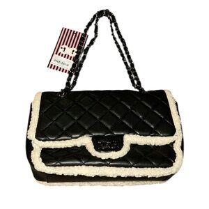 NWT Gilda Paris Quilted Fur Shoulder Bag